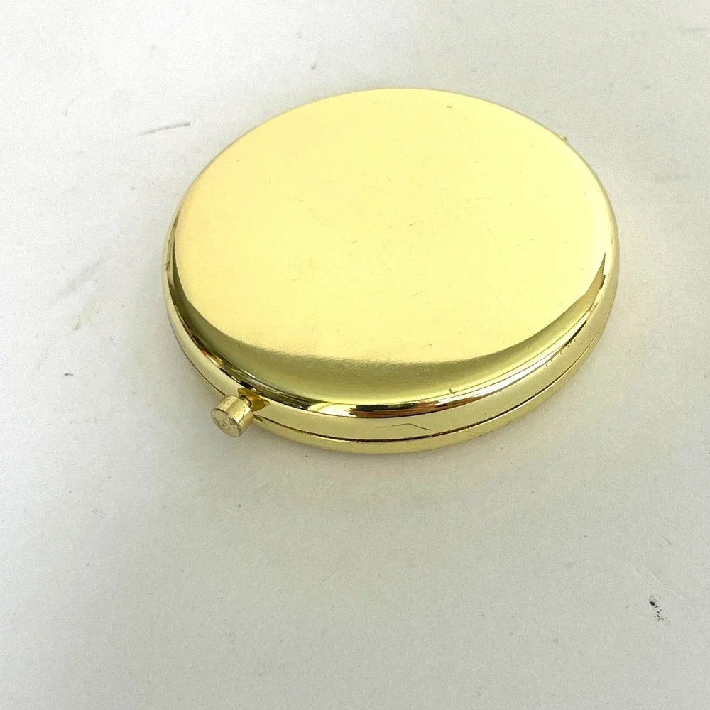 Swarovski Yellow Hand Mirror plus Compact Mirror Set Blessed Gold Rhinestone 3pc